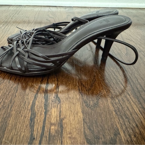 Zara Women's Dark Brown Strappy Sandals - Picture 2 of 6